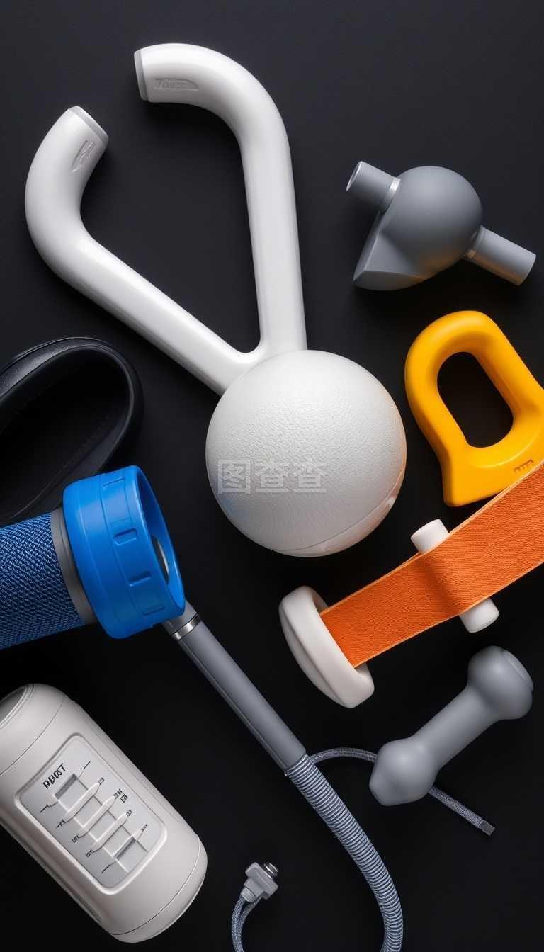 概念準(zhǔn)備健身運(yùn)動(dòng)器材上黑觀